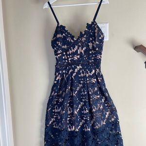 Love...Ady Chemical Lace Midi Slip Dress